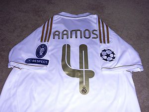   Real Madrid 4 Champions League Patches Home White Jersey M NWT