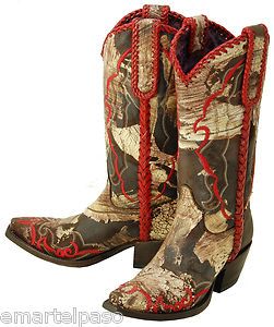 126 New LUCCHESE Charlie 1 Horse Chocolate Brush Cowboy Boots Womens 6 