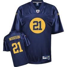 RBK GREEN BAY PACKERS CHARLES WOODSON BLUE THROWBACK PREMIER JERSEY 