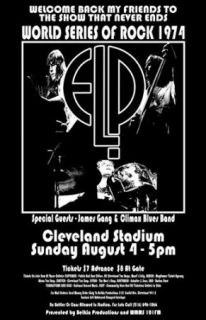 Emerson Lake and Palmer ELP James Gang 1974 Cleveland Concert Poster 