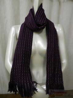 Chelsey II Pure Wool Multi Purple Scarf w Fringes