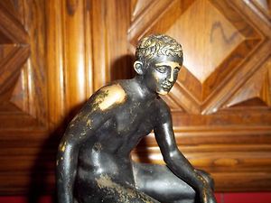 Antique Grand Tour bronze statue sculpture The Seated Mercury 9 1 2 