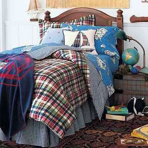 Chaps Expedition Kids Bedding Comforter Red Blue Natural Twin