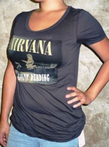 Chaser La Nirvana Reading Gray Womens T Shirt Tee