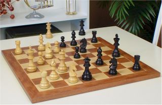   Staunton Chess Set Eboninzed Boxwood Mahogany Chess Board 3.25 K