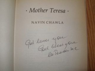 Hand Signed by Mother Teresa Official Biography Catholic 1st Edition 