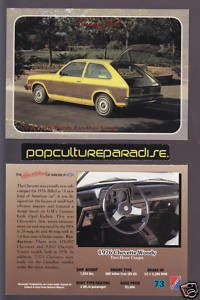 1976 Chevrolet Chevette Woody Two Door Coupe Chevy Card