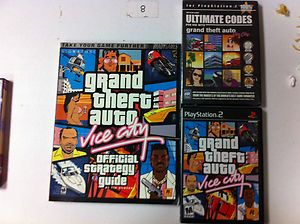   Grand Theft Auto Vice City Game Strategy Guide Cheats Disc PS2
