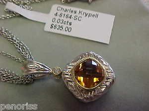 Charles Krypell Designer Golden Citrine Necklace