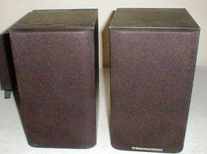 Pair 2 Cerwin Vega Black Bookshelf Stereo Home Audio Speakers Model LS 