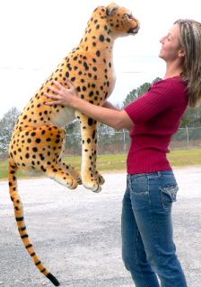 giant size large 3 feet tall realistic stuffed cheetah