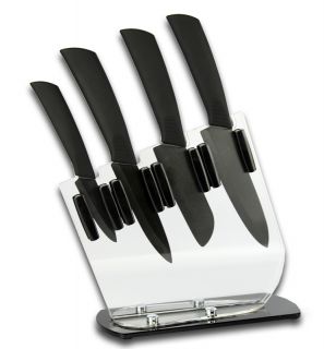   Piece Fixed Ceramic Kitchen Chef Knives Butcher Block Knife Set