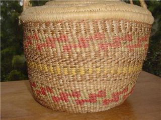 Unusual Twined Chehalis Indian Basket with Coiled Lid