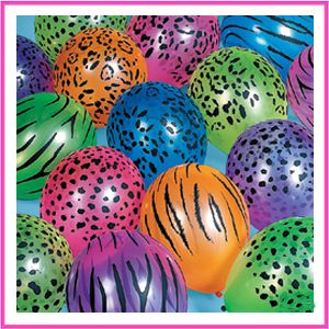 Zebra Cheetah Animal Print Balloons Party Supplies You Pick Color 