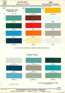 1965 Chevrolet Dodge Truck Paint Color Chart PPG 65