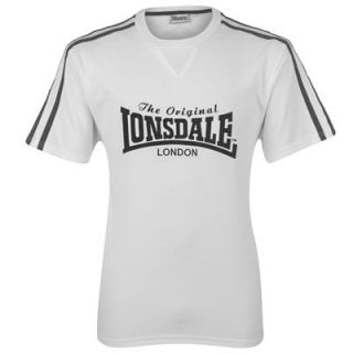 Lonsdale Classic British Boxing Mod Culture Shirt White Blk Ships from 