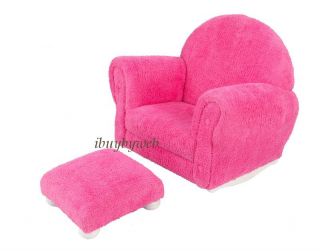 KidKraft Kids Pink Bubble Gum Chenille Chair Ottoman