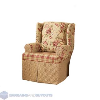   100 Cotton Pet Friendly Leington Wing Chair Slipcover T Cushion