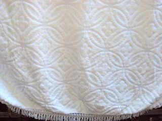   Plush Thick 100 Cotton Wedding Ring Chenille Bedspread Shabby