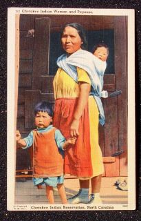Indian Woman Papoose Cherokee Indian Reservation NC PC