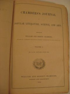 1854 Chamberss Journal of Popular Lit Science Art