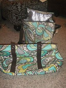   One LARGE UTILITY TOTE PICNIC THERMAL Boho Patchwork Paisley W CHERYL