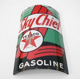 RARE Original 1940 Texaco Sky Chief Gasoline Curved Porcelain Gas Pump 