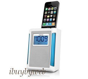 iHome IP40W Alarm Clock Radio Speaker Dock for iPod/ iPhone White NEW