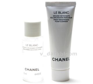 CHANEL Le Blanc Set BRIGHTENING FOAM CLEANSER & MOISTURE LOTION SAMPLE 