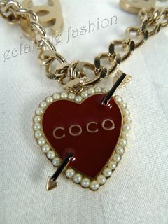 Chanel Coco Rider Motorcycle Heart Charm Bracelet New