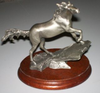 New Chilmark Pewter Statue Figure Horse Stalion Cowboy Texas Stallion 