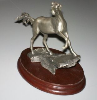New Chilmark Pewter Statue Figure Horse Stalion Cowboy Texas Stallion 