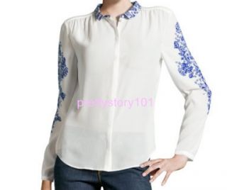 New Woman Girl China Porcelain Pattern Long Sleeve Blouse Top Shirt 