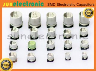   10 pcs x 47uf smd electrolytic capacitor chip e cap 16v 5x5 7mm new