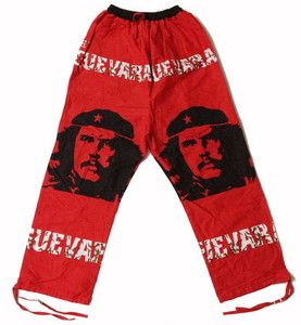 Che Guevara Long Red Pants JL10 Free Size Jamaica Bob Marley Hippie 
