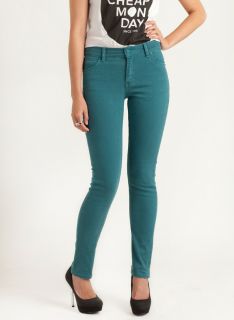 New Womens Cheap Monday Tight Denim Jeans in Petrol 24 26 28 30 34 36 