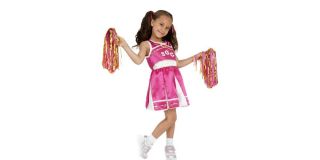Kids Girls Cheerleader Costume Smiffys Fancy Dress Costume   S
