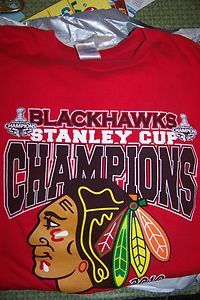 2XL Chicago Blackhawks Stanley Cup T Shirt 2010 Champs XXL