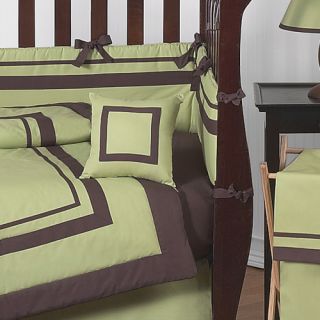   Jojo Designs Green and Chocolate Brown Hotel Crib Bedding Collection