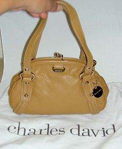 Authentic CHARLES DAVID Satchel Hobo Shoulder Bag Handbag Purse Light 