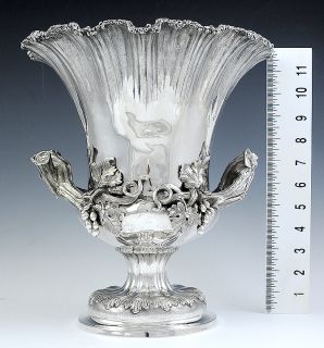 1849 Fab Quality English Sterling Silver Vase Champagne Wine Bucket 