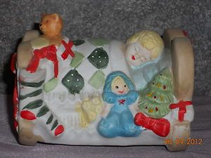 ARTMARK MUSICAL FIGURINE OF SLEEPING CHILD IN ROCKING BED NOT PLAYING 