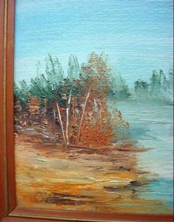 River Bank Cherryfield Maine Oil Painting Signed Neves