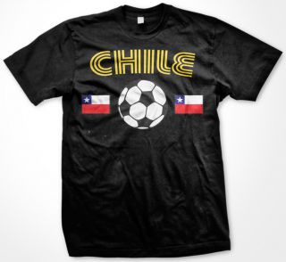 Chile Soccer Mens T Shirt Football Chilean Flag Tee