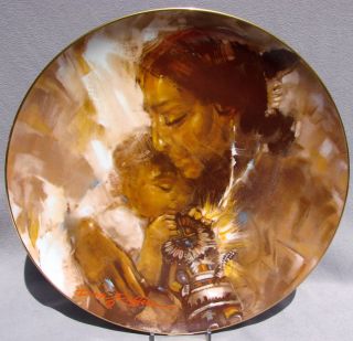 hopi indian mother and child sun kachina is the title of this plate 