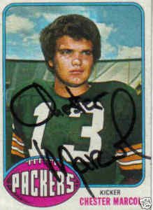 Autographed Chester Marcol 1976 Topps Card Packers