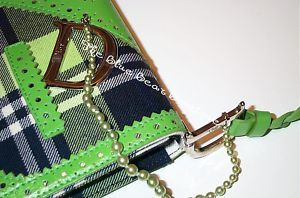 Christian Dior DTrick Tartan Green Plaid Bag Purse