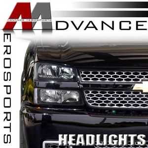 2002 2006 Chevy Avalanche 1500 2500 JDM Black Headlights Bumper Corner 