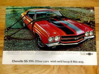 1970 Chevy Chevelle SS Print Ad Poster 396 Big Block V8 Engine Malibu 