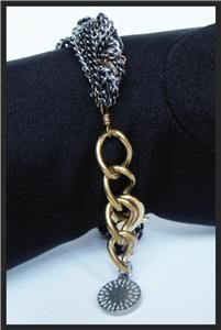 GEMMA REDUX Matty Necklace Multi twisted chains 24k GP & Steel Chains 